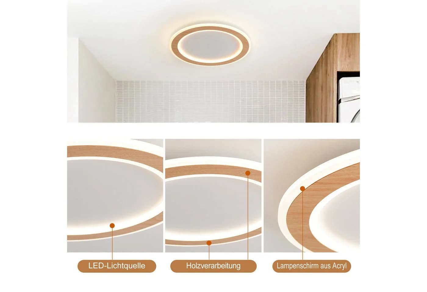 RRBEST LED Deckenleuchte 72cm Dimmbar mit Fernbedienung - Bild 4