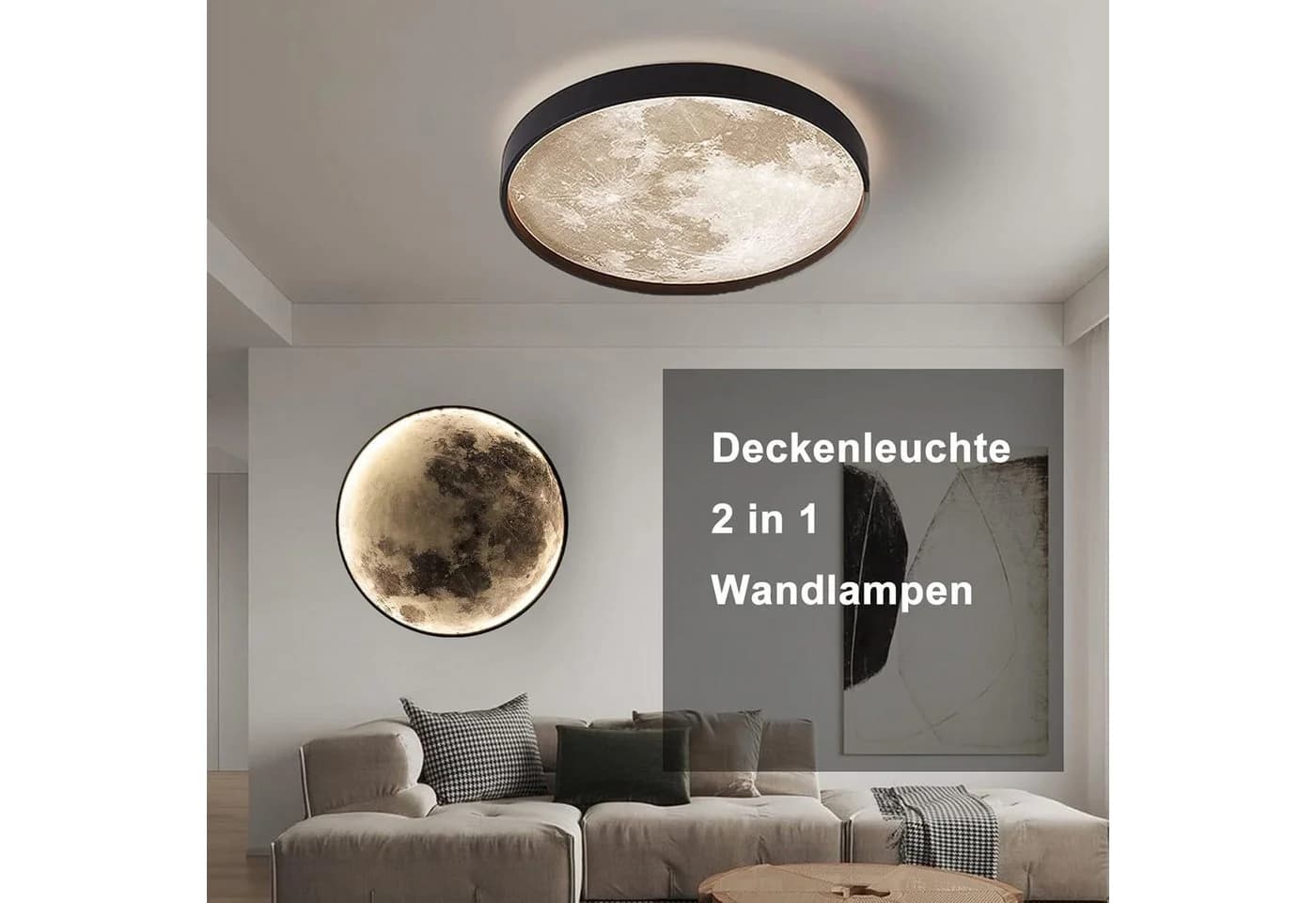 RRBEST LED Deckenleuchte Mond 3D-Druck Dimmbar mit Fernbedienung - Bild 4