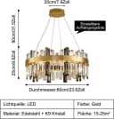 RRBEST Kronleuchter Modern Kristall LED Pendelleuchte Dimmbar Gold Bild 5