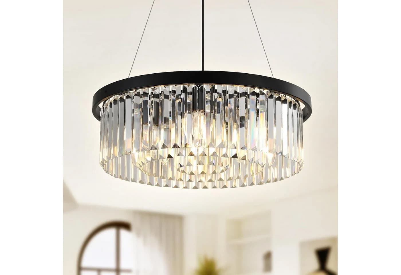 RRBEST Kronleuchter Luxus Kristall Moderne Pendelleuchte Transparent - Bild 2