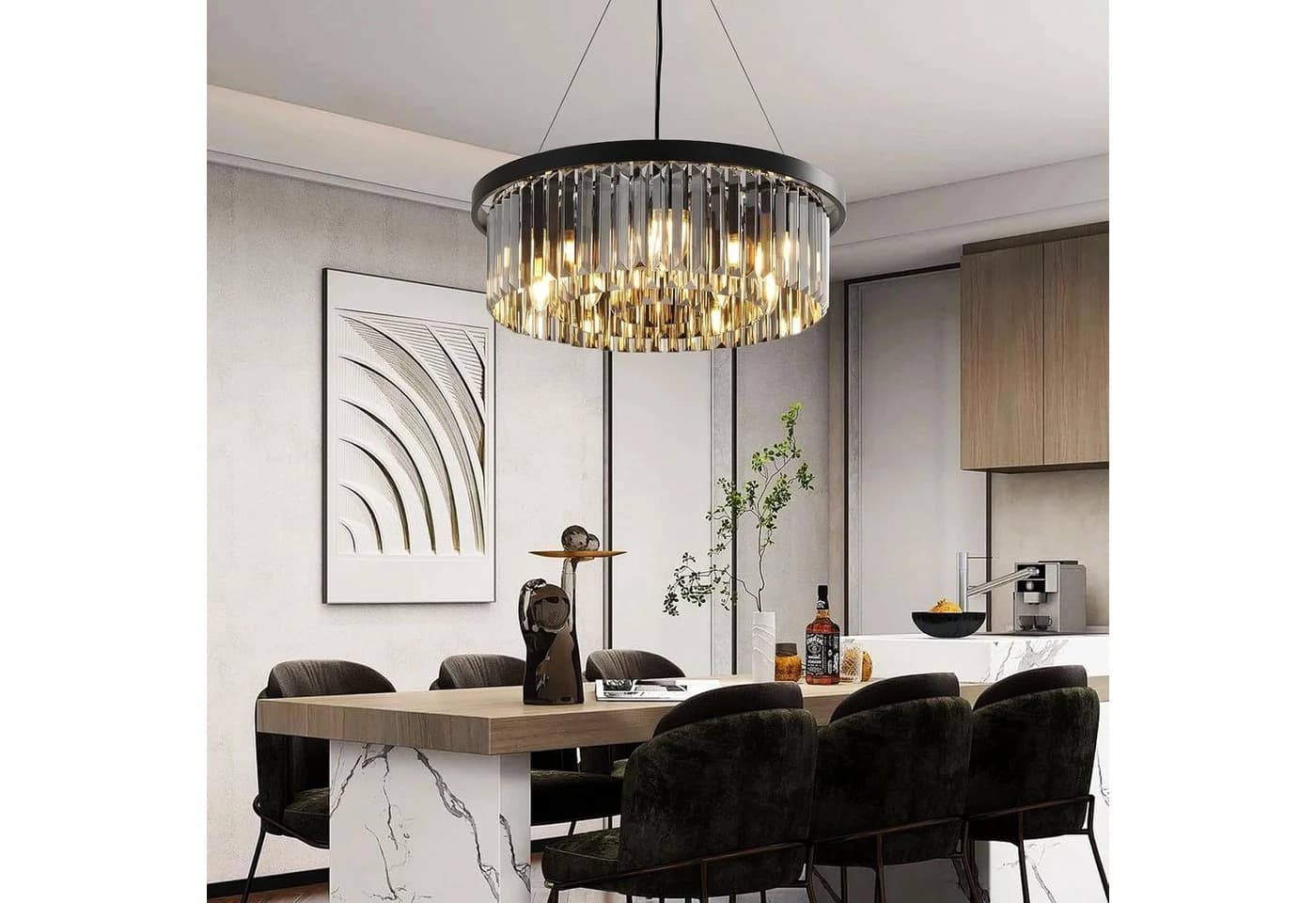 RRBEST Kronleuchter Grau Kristall Modern - Bild 3