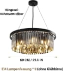 RRBEST Kronleuchter Grau Kristall Modern Bild 4
