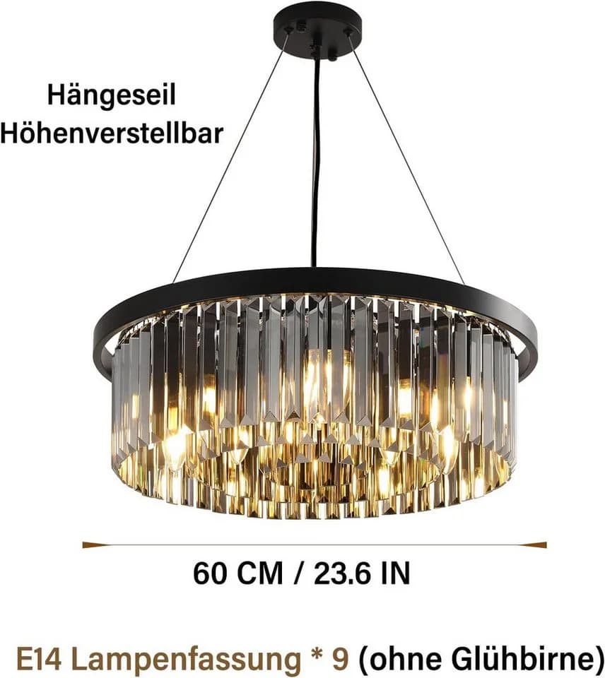 RRBEST Kronleuchter Grau Kristall Modern - Bild 4