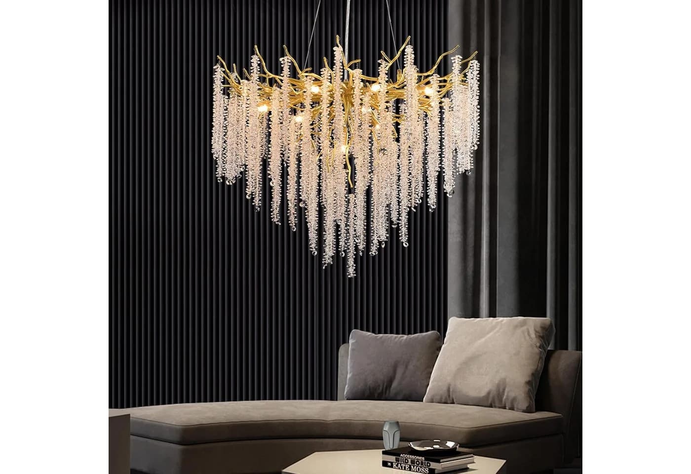 RRBEST Moderner Kristall-Kronleuchter Dimmbar Gold - Bild 3