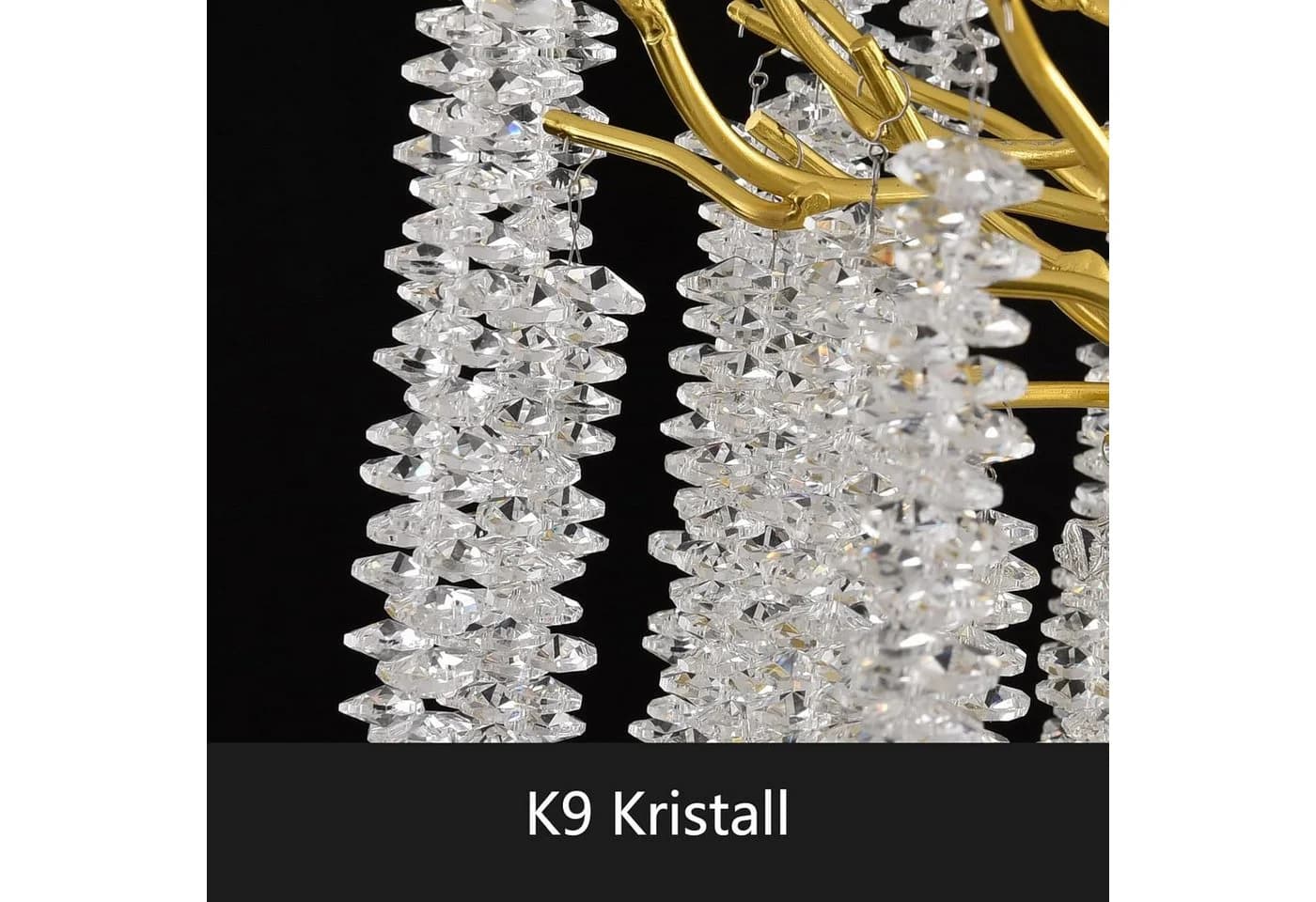 RRBEST Moderner Kristall-Kronleuchter Dimmbar Gold - Bild 4