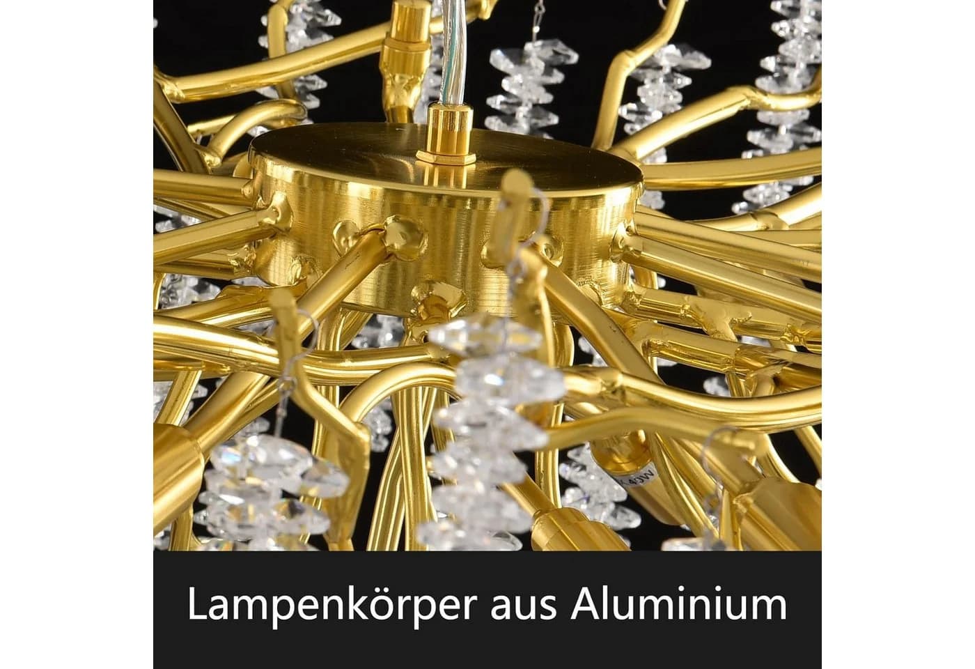 RRBEST Moderner Kristall-Kronleuchter Dimmbar Gold - Bild 5