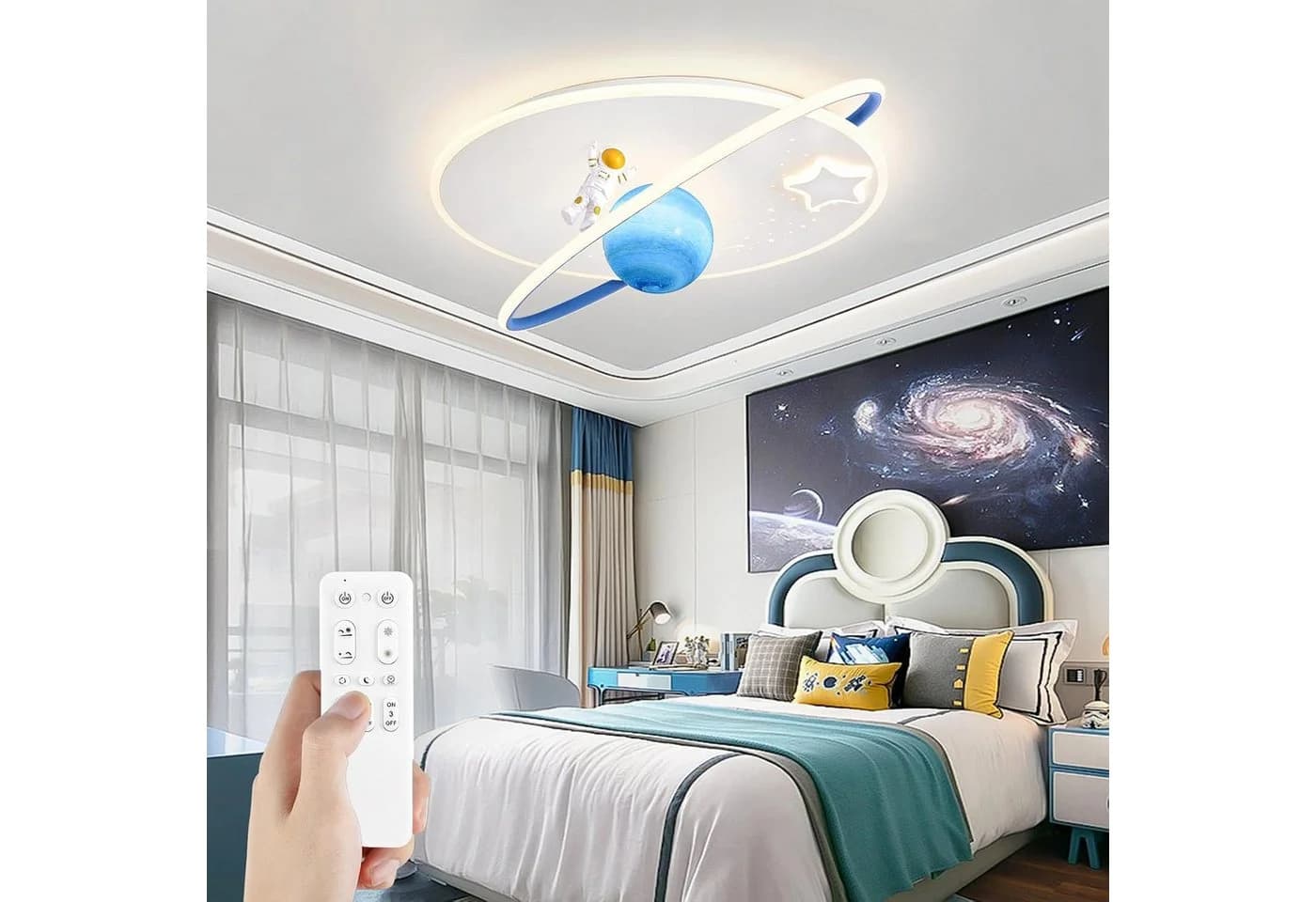 RRBEST LED Deckenleuchte Mond Astronaut Dimmbar Fernbedienung Kinderzimmer - Bild 3