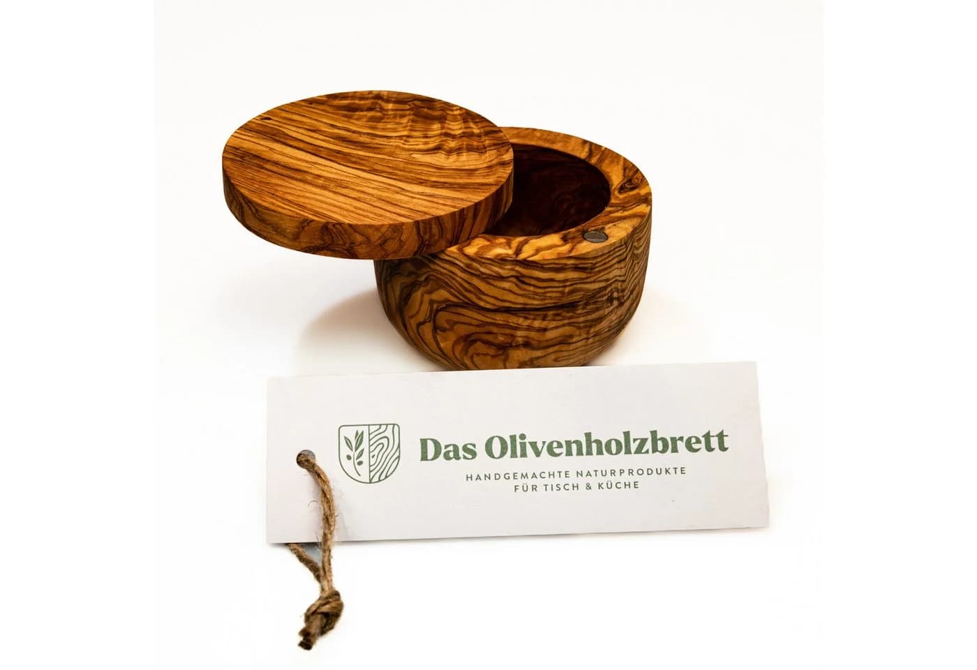 dasOlivenholzbrett Aufbewahrungsdose aus Olivenholz mit Schwenkdeckel - Bild 2