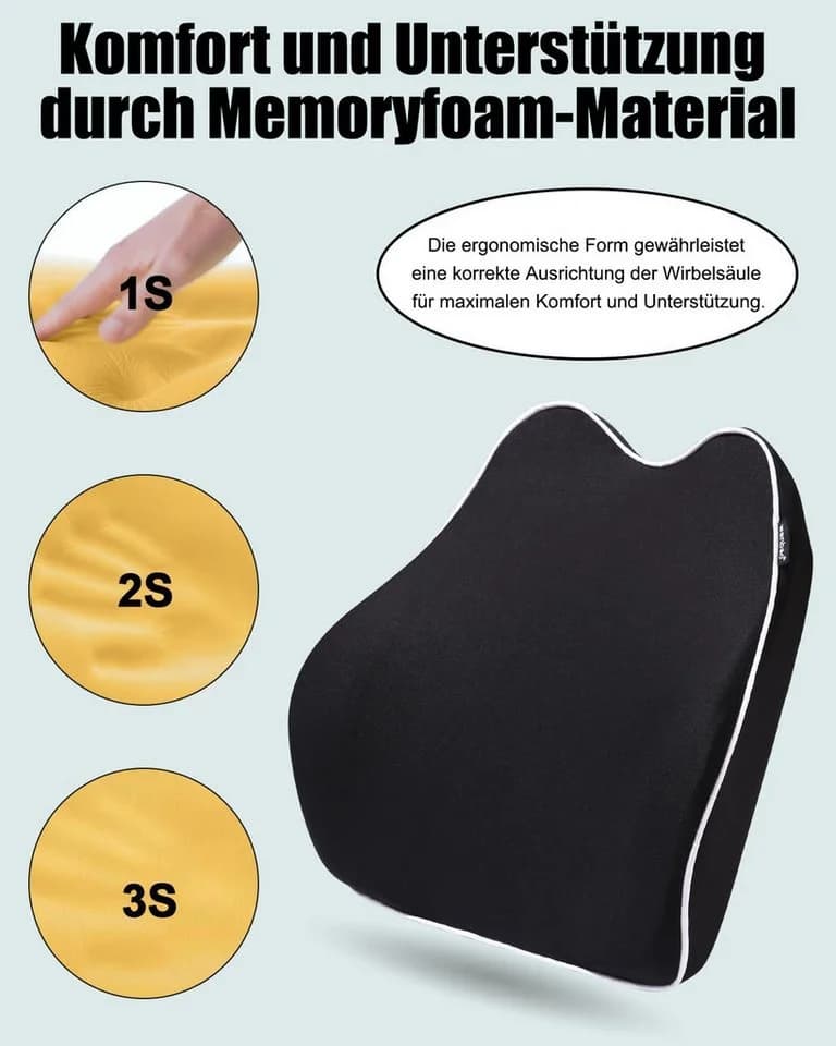 SinLaw Sitzkissen Auto-Kissen Memory Foam Lendenkissen Orthopädisches Sitzkissen