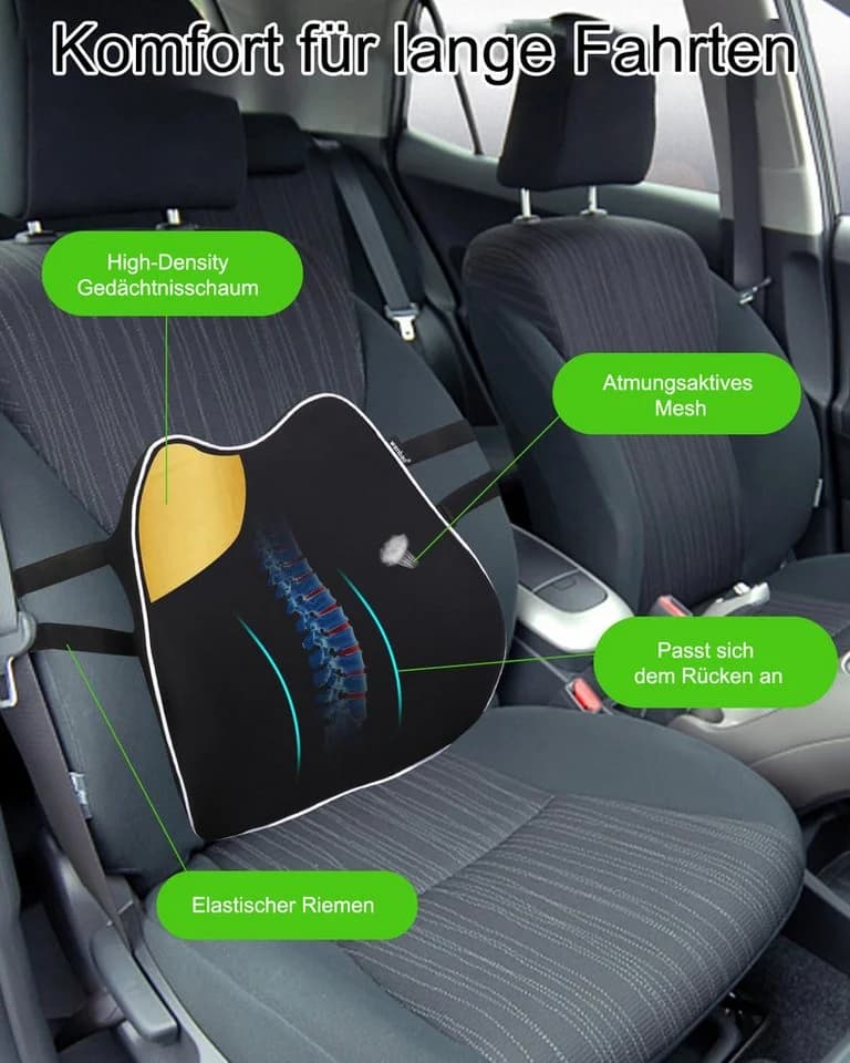 SinLaw Sitzkissen Auto-Kissen Memory Foam Lendenkissen Orthopädisches Sitzkissen - Bild 5