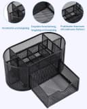 SinLaw Schreibtisch-Organizer Metall 9 Sortierfächer Schublade Stifthalter Bild 3