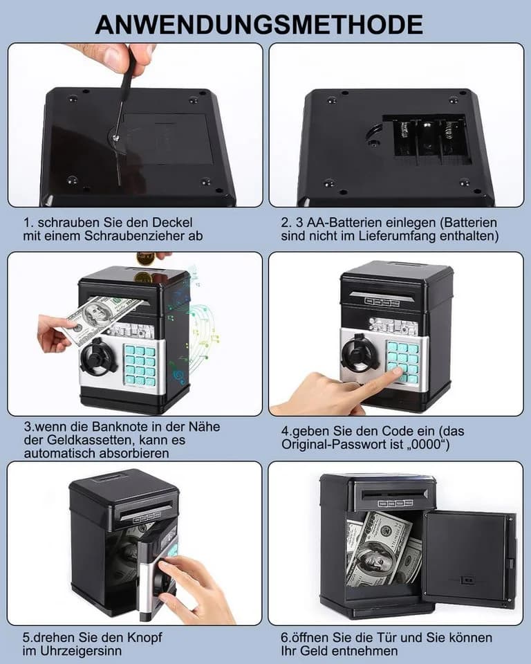 SinLaw Spardose Elektronische Kassenkasten-Safe mit Passwortschutz - Bild 5