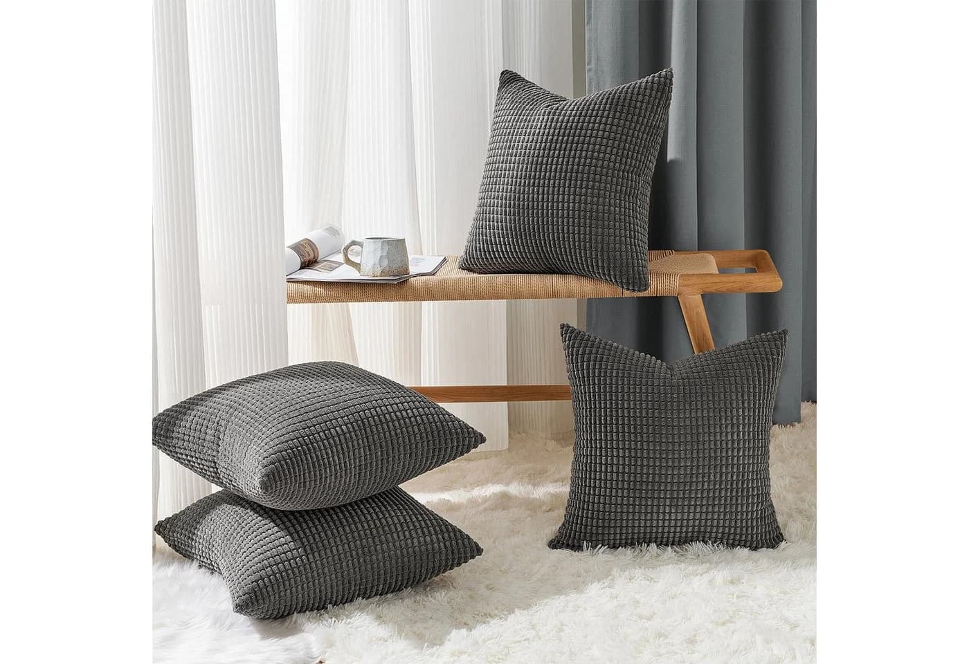 Topfinel Kissenbezug 4er Set 40x40cm Cord Samt - Bild 4