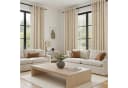 Topfinel Gardine Leinen Vorhänge mit Ösen Boho Beige/Grün/Weiß Bild 3