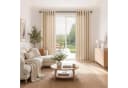 Topfinel Gardine Leinen Vorhänge mit Ösen Naturbeige Boho Bild 1