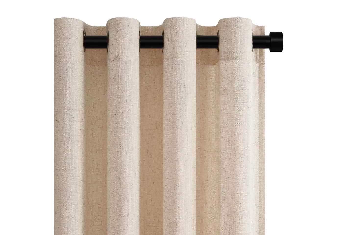 Topfinel Gardine Leinen Vorhänge mit Ösen Naturbeige Boho - Bild 2