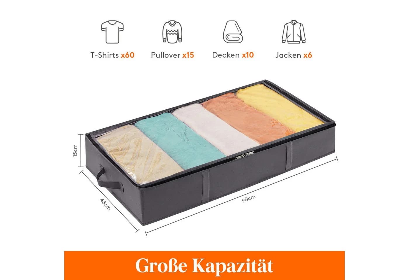Lifewit Kleiderschutzhülle Faltbare Unterbett Aufbewahrungsbox 2er-Pack