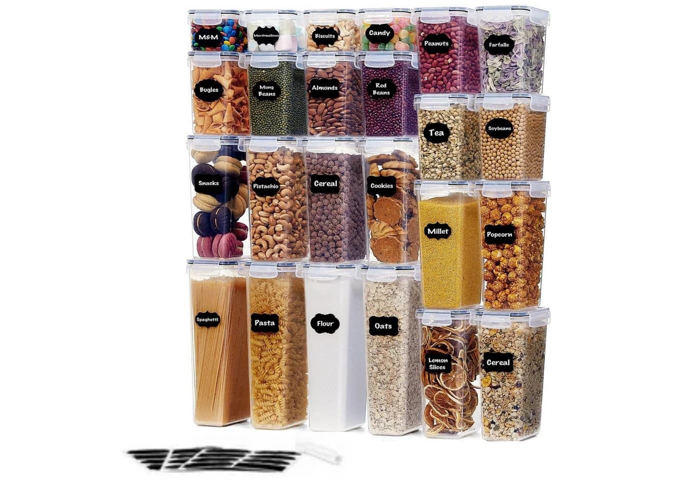 Lifewit Vorratsdose Set 24er luftdicht BPA-frei Kunststoff transparent - Bild 2