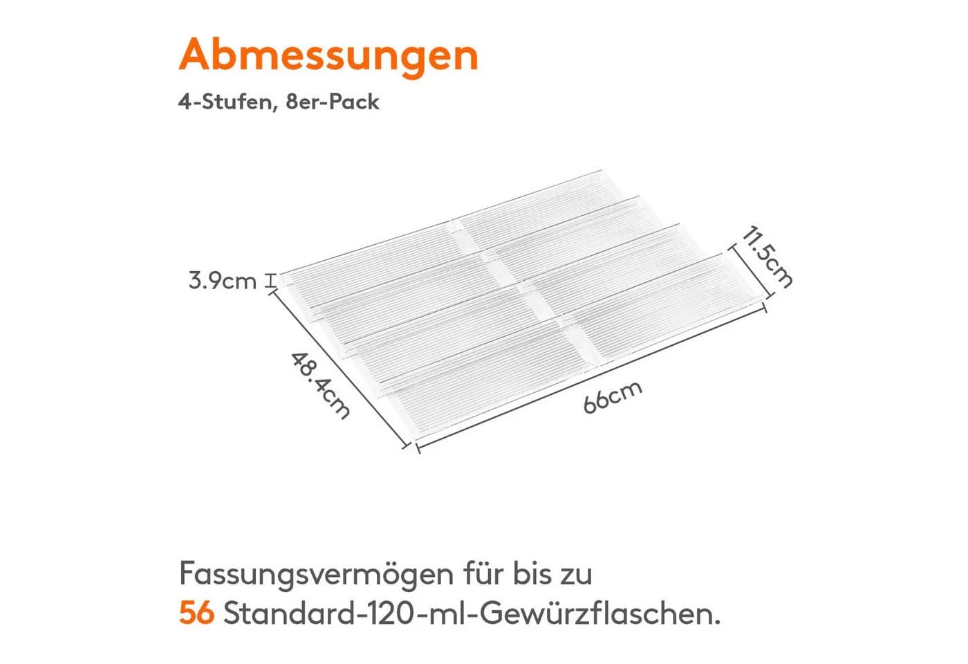 Lifewit Justierbarer Gewürzständer 8-tlg. Weiß Expandable Organizer