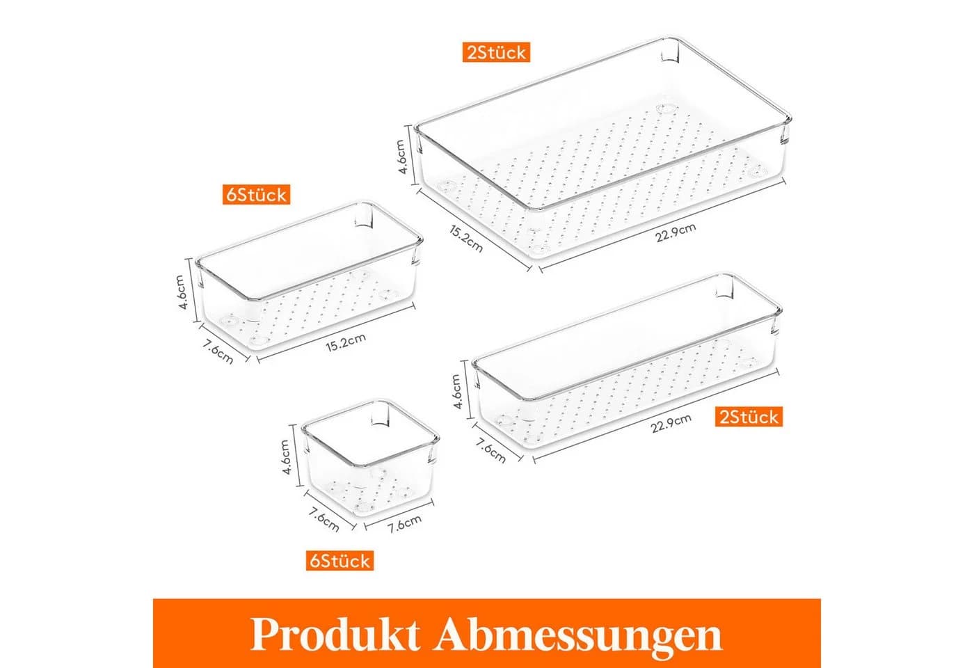 Lifewit Make-Up Organizer 16-tlg. Klarer Kunststoff