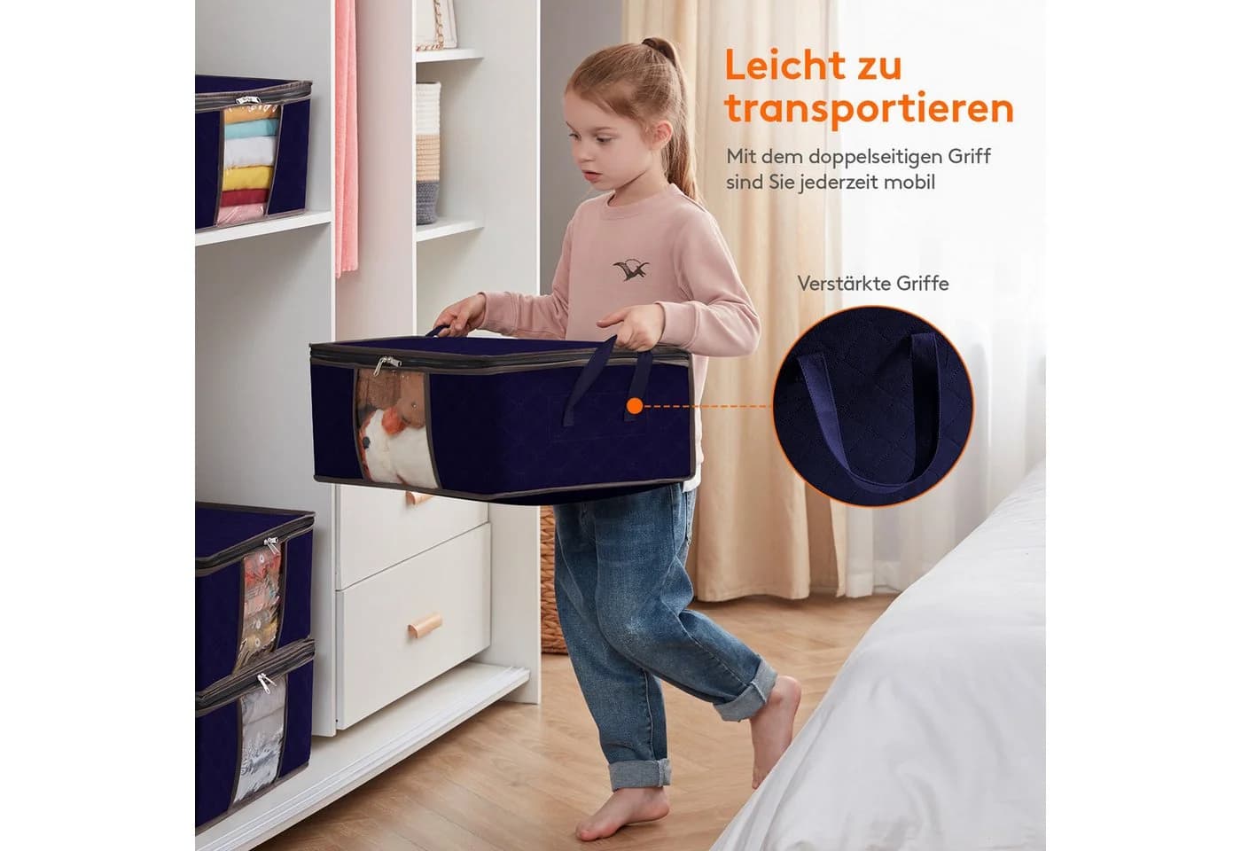 Lifewit Aufbewahrungsdose 3er-Set Große Boxen Blau