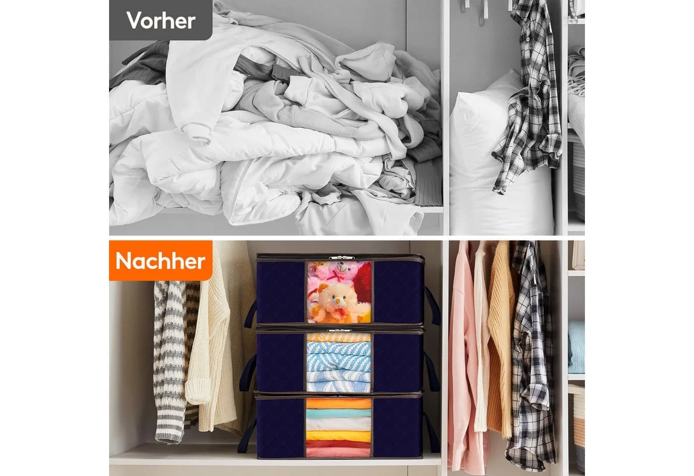 Lifewit Aufbewahrungsdose 3er-Set Große Boxen Blau - Bild 5