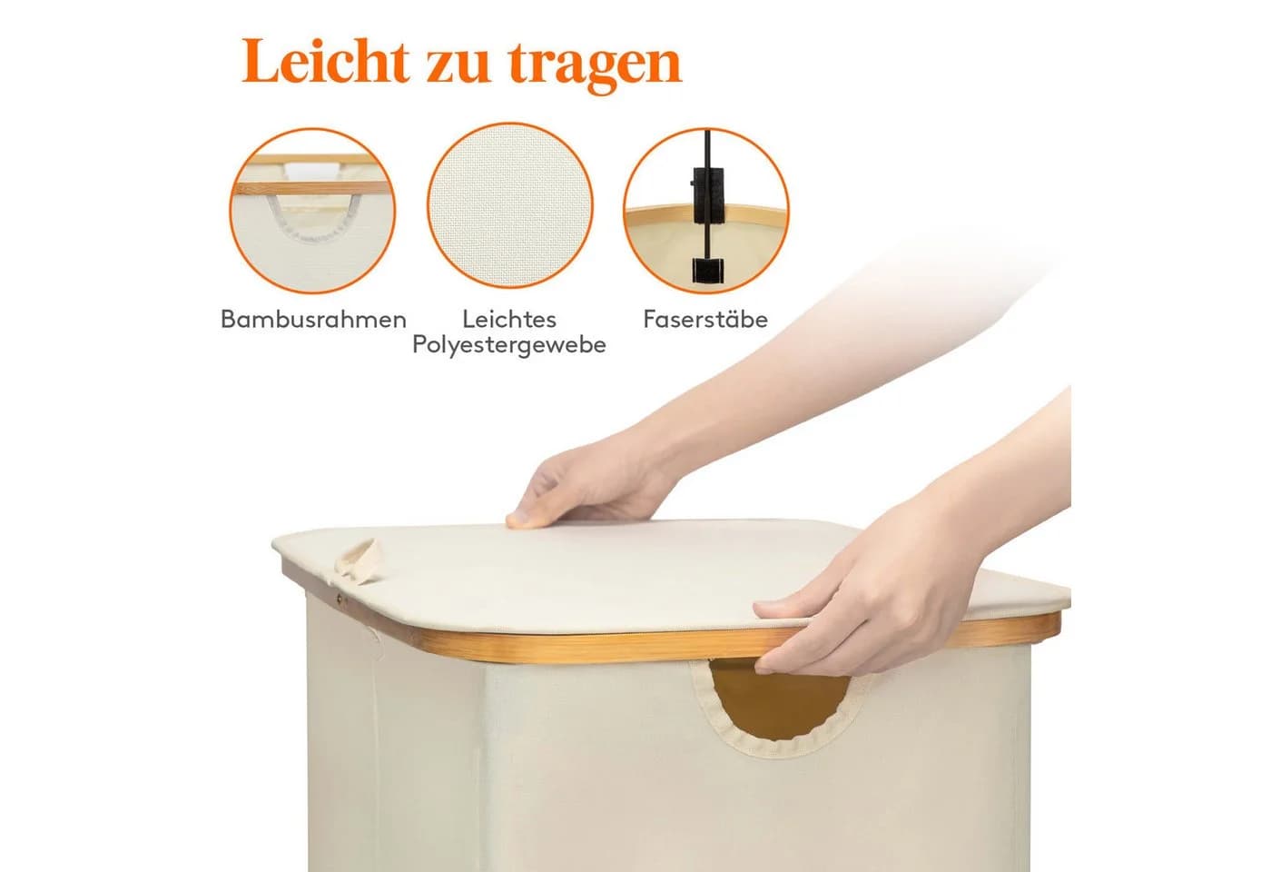 Lifewit Wäschebox Pfandflaschen Sammelbehälter 2 Fächer Beige - Bild 3