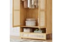 Thanaddo 2-türiger Kleiderschrank mit Rattan-Tür und Aufhängesystem Bild 5