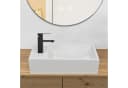 Nettlife Waschbecken Keramik Eckig Klein 51CM Hängewaschbecken Mit Hahnloch Bild 1
