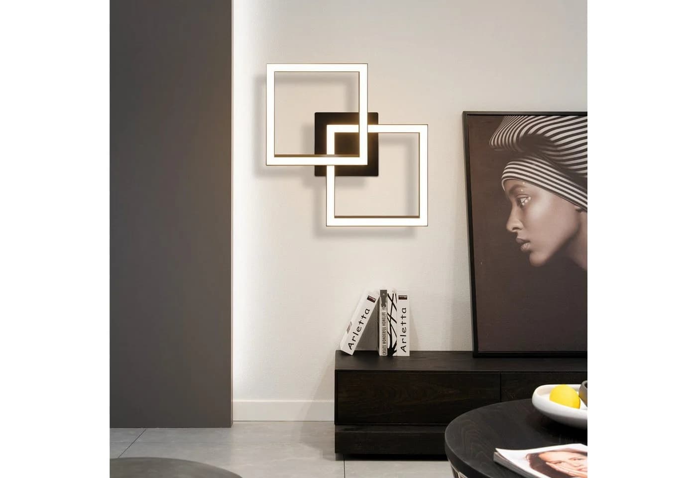 Nettlife LED Deckenleuchte Schwarz Modern 3000K 24W Geometrisch - Bild 3
