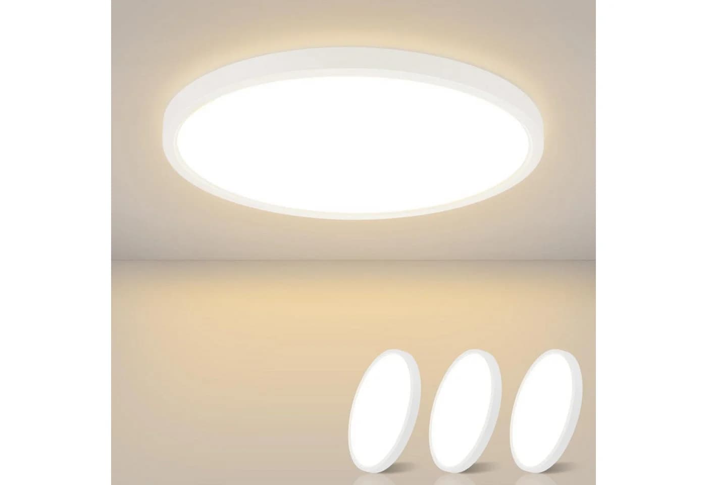 Nettlife LED Panel Deckenleuchte 17cm Warmweiß Kunststoff - Bild 2