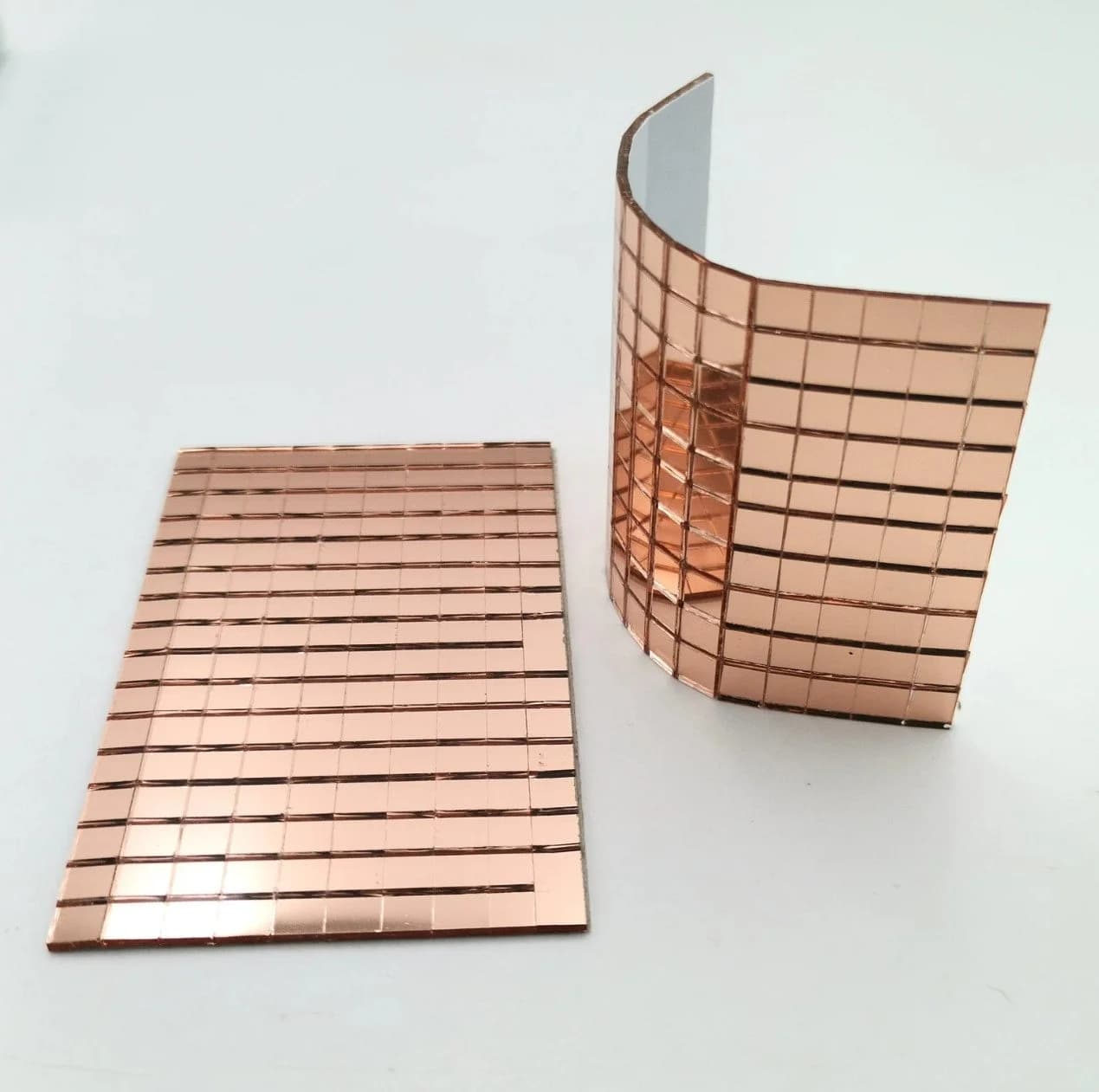 Armena Spiegelfliesen 18 Blatt Selbstklebend Glas Mosaik Roségold DIY