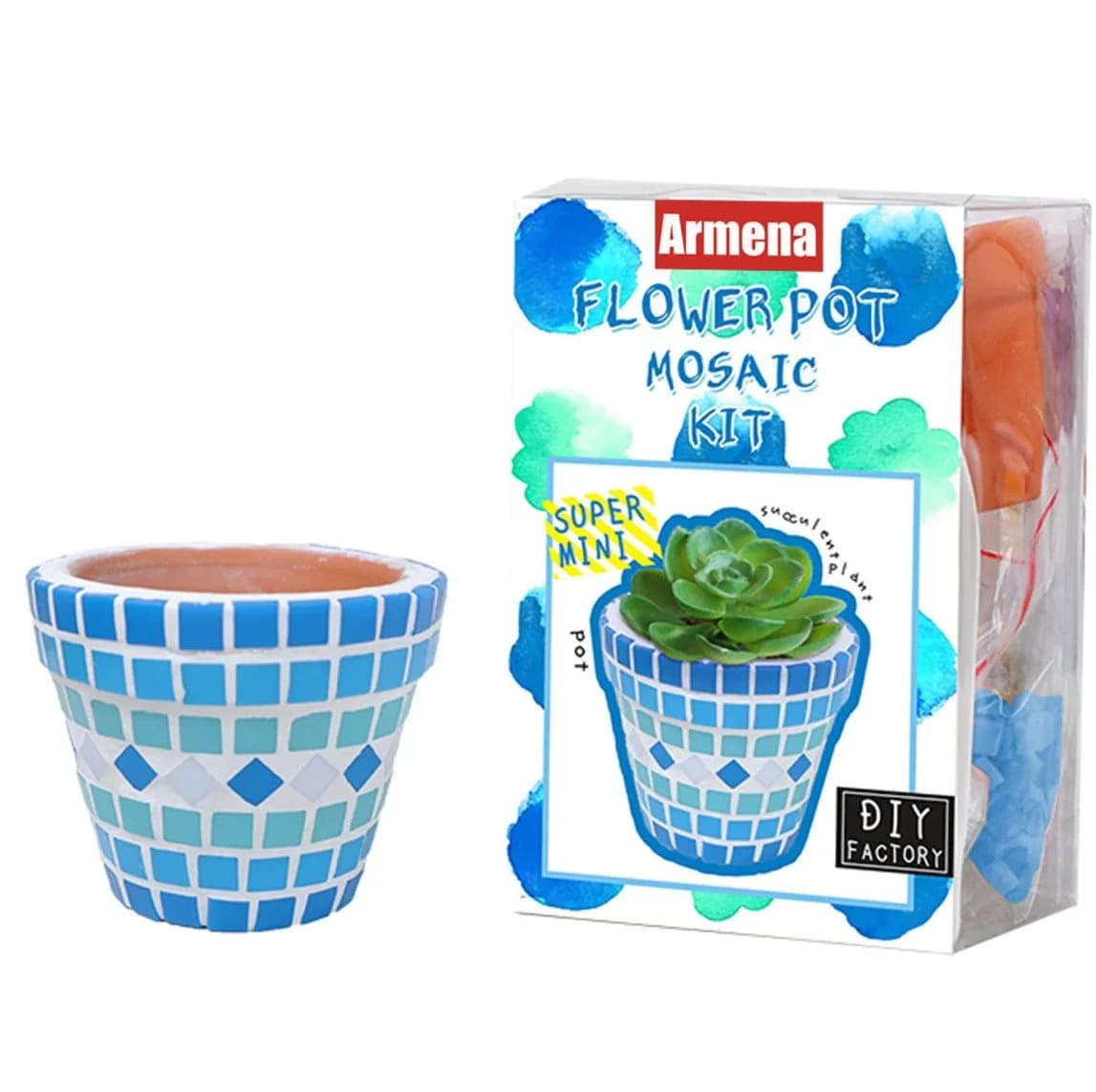 Armena Kreativset Blumentopf Mosaik Bastelset Terrakotta - Bild 2