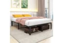 HOMERECOMMEND Metallbett 90x200 cm Schwarz 31cm Höhe geräuschlos Bild 1