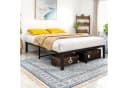 HOMERECOMMEND Metallbett 90x200 cm Schwarz 31cm Höhe geräuschlos Bild 3