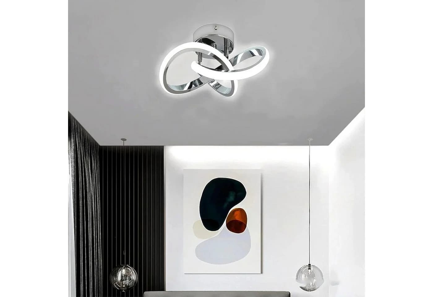 Riserva LED Deckenleuchte Kleeblatt Design Chrom 22W