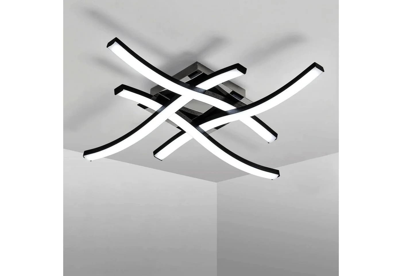 Riserva LED Deckenleuchte 4-Zacken Schwarz Modern - Bild 2