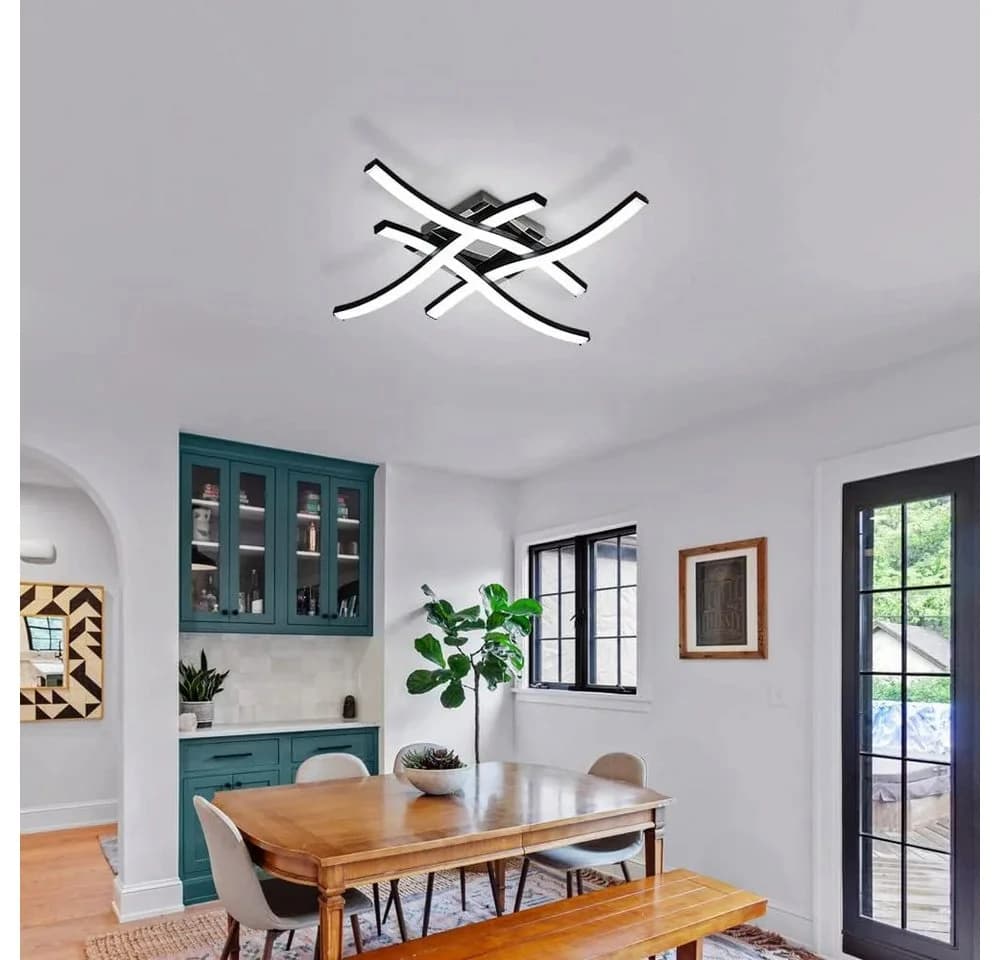 Riserva LED Deckenleuchte 4-Zacken Schwarz Modern - Bild 3
