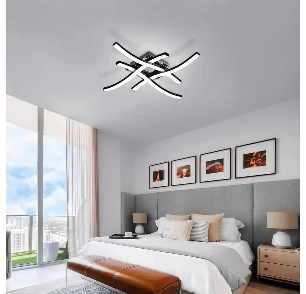Riserva LED Deckenleuchte 4-Zacken Schwarz Modern - Bild 4