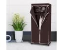 COSTWAY Stoffschrank Kleiderschrank mit Kleiderstange & Ablage, 172x74x50cm Bild 3