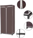 COSTWAY Stoffschrank Kleiderschrank mit Kleiderstange & Ablage, 172x74x50cm Bild 4