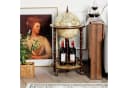 COSTWAY Weinregal Globusbar Servierwagen mit Rollen Hellbraun Massivholz Bild 1
