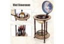 COSTWAY Weinregal Globusbar Servierwagen mit Rollen Hellbraun Massivholz Bild 5