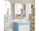 COSTWAY Spiegelschrank Badzimmerschrank mit höhenverstellbarer Ablage Schwarz Bild 3