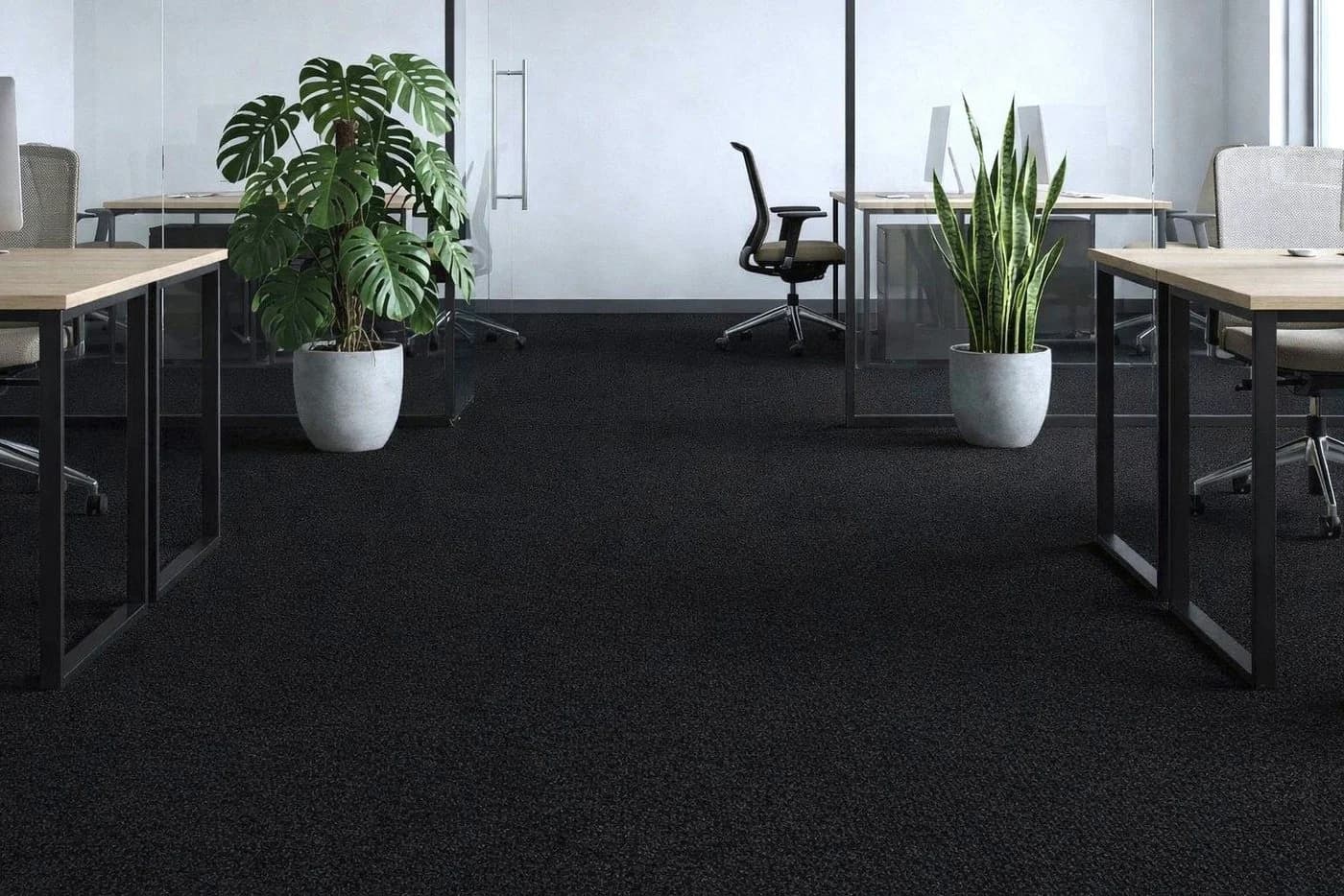 IKHEMalarka Selbstklebender Teppichboden Schwarz 6 m²
