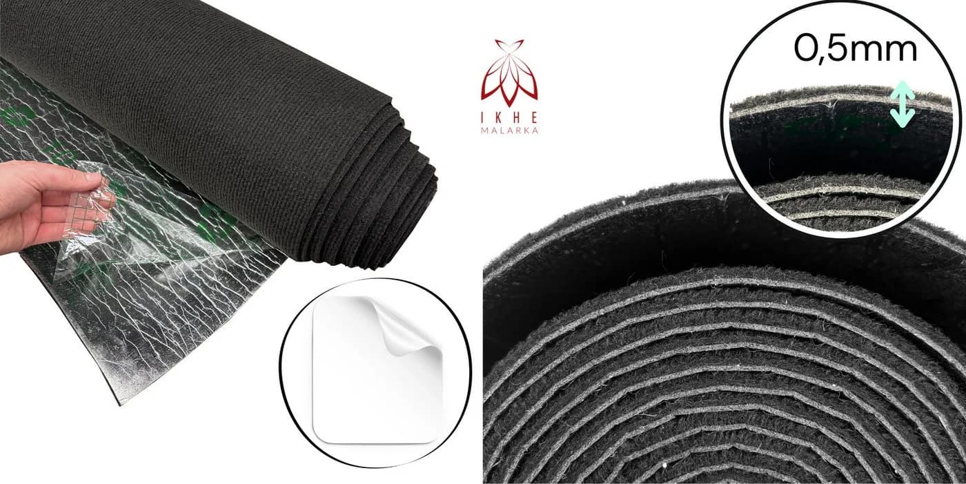 IKHEMalarka Selbstklebender Teppichboden Schwarz 6 m² - Bild 4