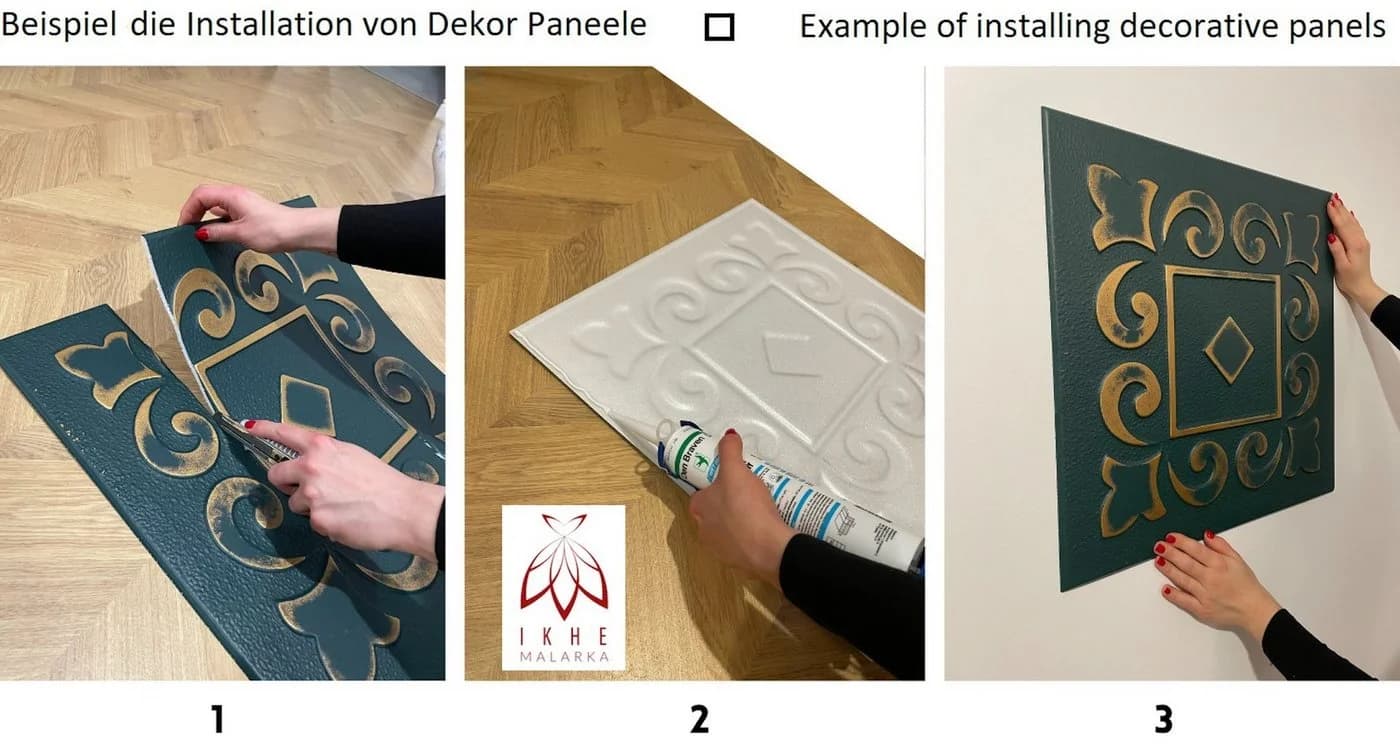 IKHEMalarka 3D Wandpaneel Lila Polystyrol - Bild 5