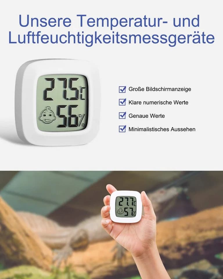SinLaw Hygrometer 5er Raumthermometer, Luftfeuchtigkeitssensor Mini-Digital-Thermometer - Bild 4