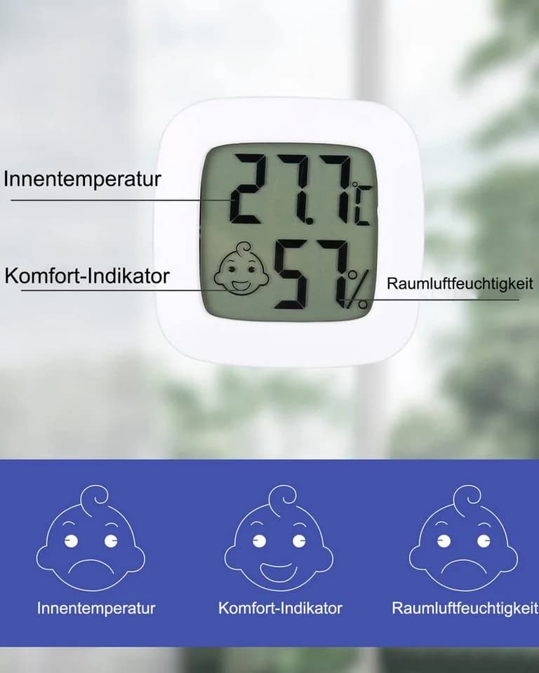 SinLaw Hygrometer 5er Raumthermometer, Luftfeuchtigkeitssensor Mini-Digital-Thermometer - Bild 5