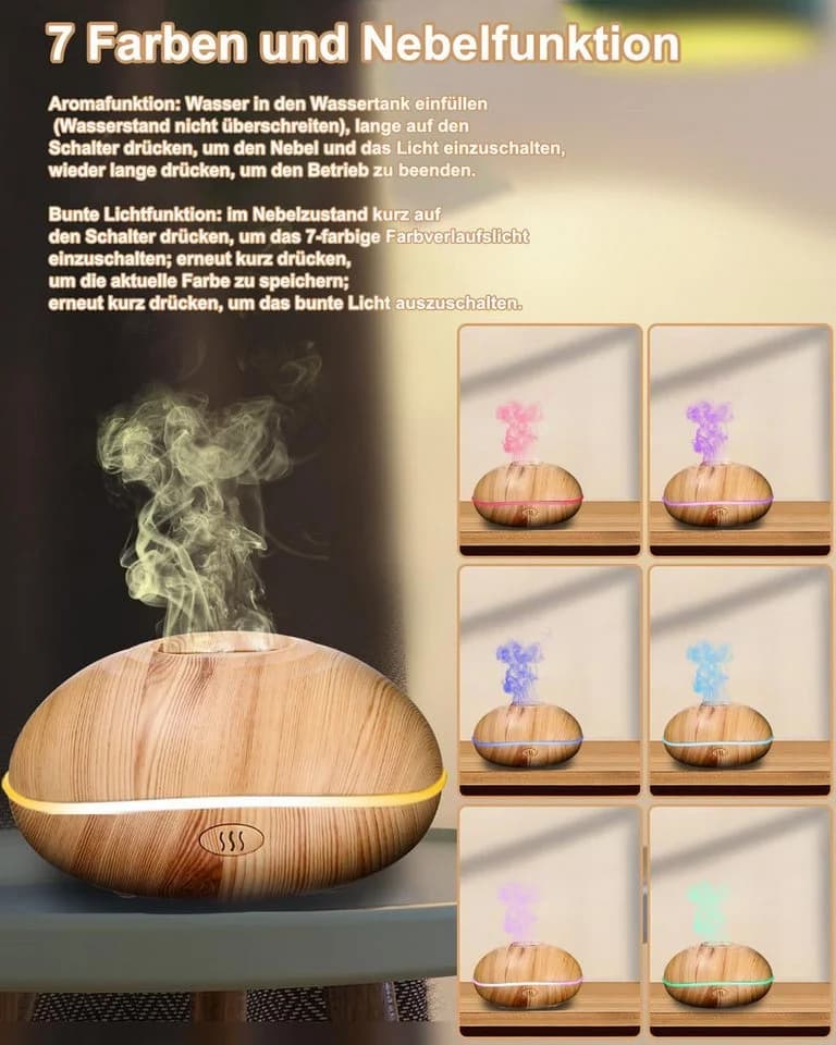 SinLaw Diffuser 3-in-1 Multifunktions-Luftbefeuchter 200ml Flammeneffekt